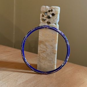 Blue Enamel Asian Style Bangle